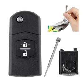 2 Buttons For Mazda Key Fob Mazda Key Case Replacement For For MAZDA 2 DE DY 3 BK 5 CR CW 6 GH CX-7 CX-9 BT-50 (for Mitsubishi Case Type) with Pin Removal Tool