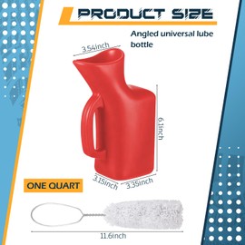 Angled Tire Lube Bucket Kit Ultra Durable with Lube Swabs 11.6" Length and 0.26 US Gallon (1L) Bottle for Center Post Changers Universal for Car Truck Tire Mounting Lubrication(4 Pcs,Red)