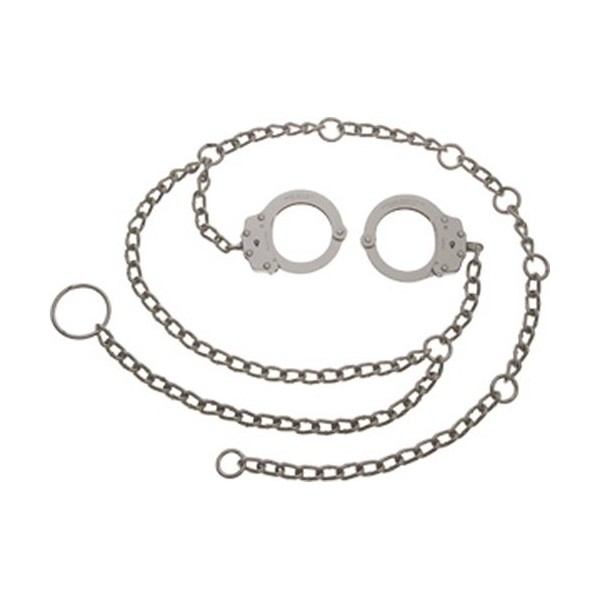 Peerless Handcuff Company Waist Chain with Separated Cuffs and 54-Inch Chain, Nickel Finish