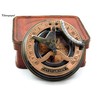 KHUMYAYAD Handmade Brass Sundial Compass Fully Functional with Pure Leather