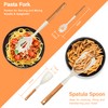 Silicone Cooking Spoon and Pasta Fork Set, 2 Pack Large