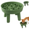 Silicone Slow Feeder Cat Bowl with Detachable Stand, Green