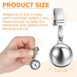 24 Pcs Tablecloth Weights Stainless Steel Tablecloth Clips Added Weights for Table Cover Family Home Dinner Lunch Outdoor Picnic Garden Patio Camping
