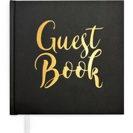 Plantvibes Wedding Guest Book - 72 Pages Premium Paper, Thick Paper, It Does Not Press, Vintage Style, with Golden Title - Ideal for Weddings, Anniversaries, Birthdays