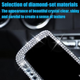 Auttoop Car Rear View Mirror,Bling Rhinestone Interior Rear View Mirror with HD Glass,Wide Angle Clip-On Rearview Mirror with Glitter Crystal Diamond,Car Decoration Accessories for Women Men (Purple)