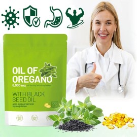 Oil of Oregano 300 Softgels with Black Seed Oil - 6000mg Oregano Oil