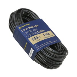 Lightkiwi 14/2 Low Voltage Landscape Lighting Wire - 100 Feet - Copper, Outdoor Direct Burial Wire - Under Ground Stranded Electric Wire for Spotlight, Pathway Light and LED Lights - ETL Listed