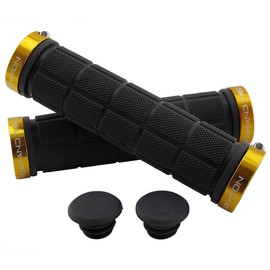 Noah And Theo NT-GP1 BLACK/GOLD Double Lock On Mountain Bike Bicycle Handlebar Grips