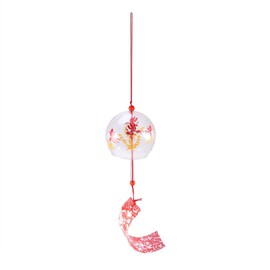 BESTOYARD Japanese Wind Chime Glass Wind Furin Bell with Goldfish Pattern for Patio Garden Home Hanging Decorations Ornaments