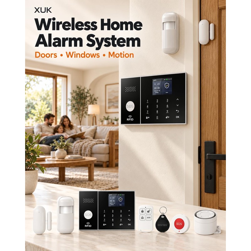 XUK DIY Alarm System for Home Security, 13-Piece Smart Home