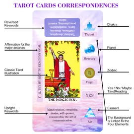 XSYLOHXL Tarot Cards with Meanings on Them for Beginners Classic Learning Training Tarot Deck Set with Message for Reading