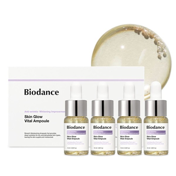 Biodance Vital Ampoule, Total Care Serum, Strengthening Skin Barrier, Probiotic Complex Ampoule | 0.34 fl. oz x4ea