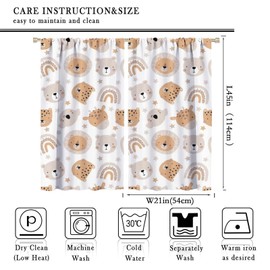 Cartoon Boho Animal Curtains,Funny Forest Safari Print,Cute African Wildlife Koala Giraffe Lion Leopard Bear Rainbow Blackout Window Drapes for Boys Girls Kids Baby Child Bedroom 42x45 Inch