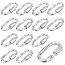 Pack of 12 Carabiner Screw Cap M5 Screw Carabiner Stainless Steel 304 Screw Connector Chain Link Carabiner Rapid Link Screw Carabiner Small
