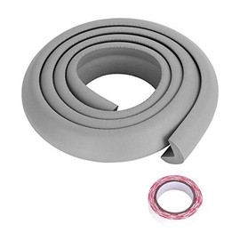 Tira de parachoques, 2 m de grosor para mesa, protectores de borde de mesa, computadora de seguridad para bebés, niños, chimenea, encimera, esquinas preselladas, tira ancha para decoración de habitación (gris)