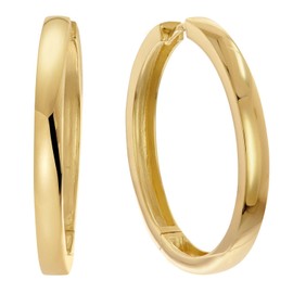 trendor Damen-Ohrringe 925 Silber Vergoldet Klapp-Creolen zeitloser Ohrschmuck für Frauen, wunderschönes Accessoire und edle Geschenkidee 68741