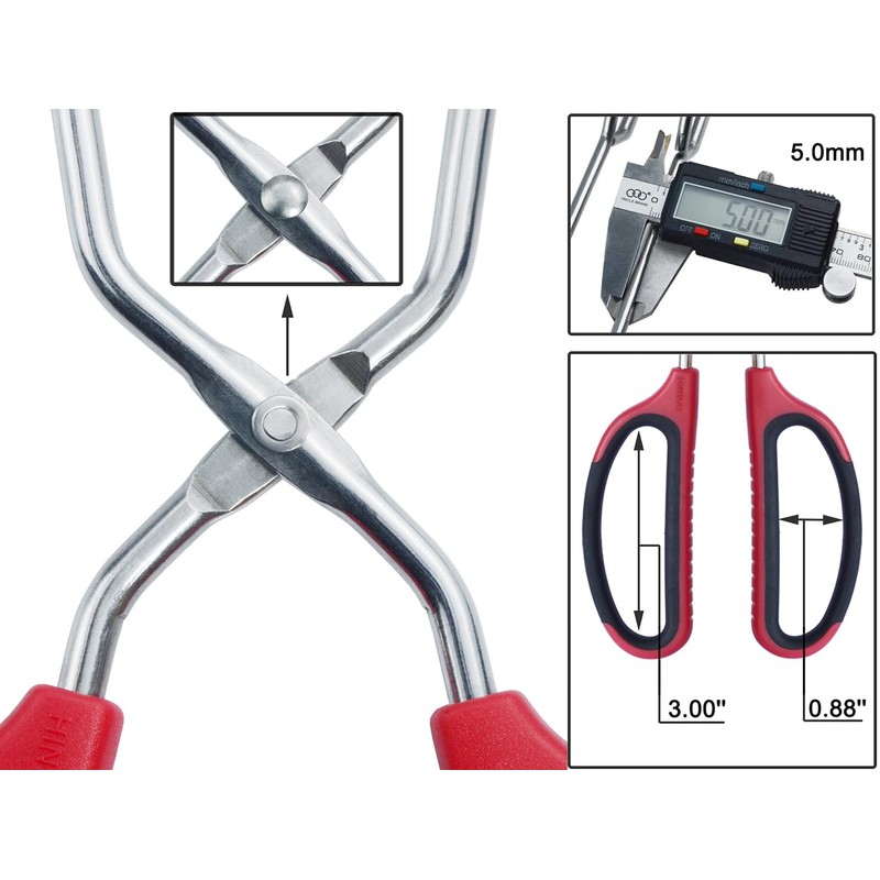 HINMAY Extra Long Scissor Tongs 15-Inch Stainless Steel Barbecue Grilling