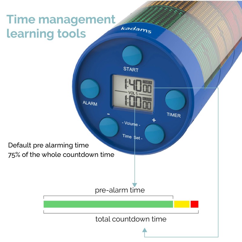 KADAMS Visual Timer for Kids with Audio Pre-Alarm - Traffic