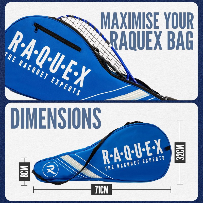 Raquex Tennis Racket Bag – Blue or Black - Tennis