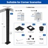 Muzata Black Corner Cable Railing Post 36 Inch 36"x2"x2" T-drilled