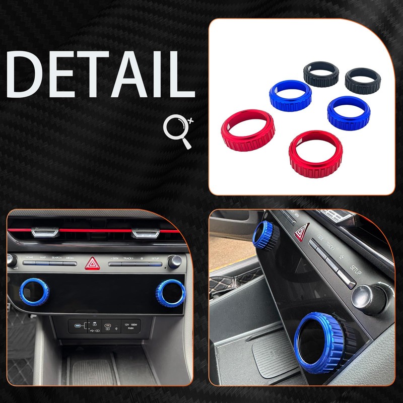 FUEISOF Car Air Conditioning Gear Knob Frame Cover for Hyundai