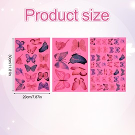 3 Sheets Glow in The Dark Butterfly Wall Decals, Luminous Butterflies Stickers Self-Adhesive Glowing Colorful Art Wall Decor for Girls Bedroom Kids Nursery Living Room Decoration