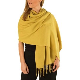 Jnidesier Women's Scarf Pashmina Shawls and Wraps for Evening Office Wedding Cashmere Feel Large Scarves Gift for Women Yellow