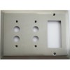 Satin Nickel Deco Step Style 3 Gang Wall Plate -