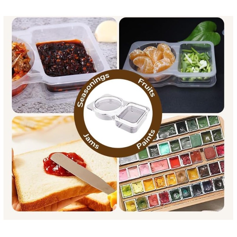 YC-GREHUN Double Compartment Snack Containers with Lids Snack Pack Containers