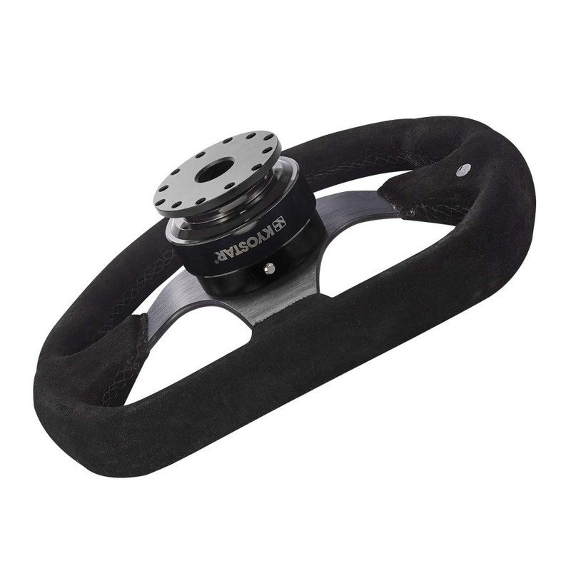 Black Aluminum Black Ring Steering Wheel Quick Release Hub Adapter