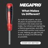 MEGAPRO® Original Ratcheting Multi-Bit Screwdriver with ¼” Hex Shaft |