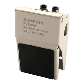 Baomain FV-320 Foot Pressure Control 12mm Threaded Air Pneumatic Pedal Valve Switch with 2 PCS of Fittings