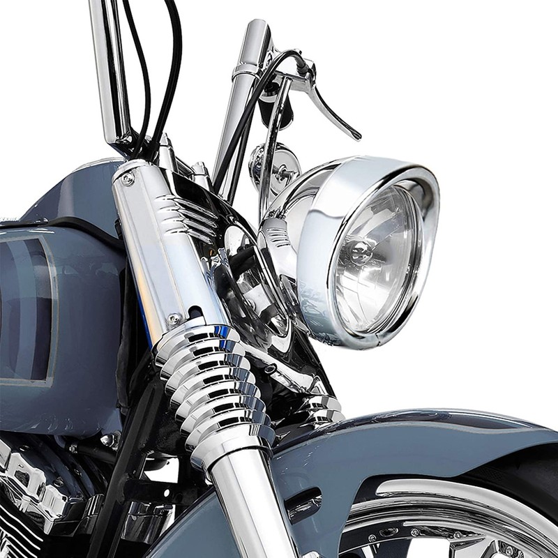 7in Silver Headlight Trim Ring Motorcycle Light for Touring Road