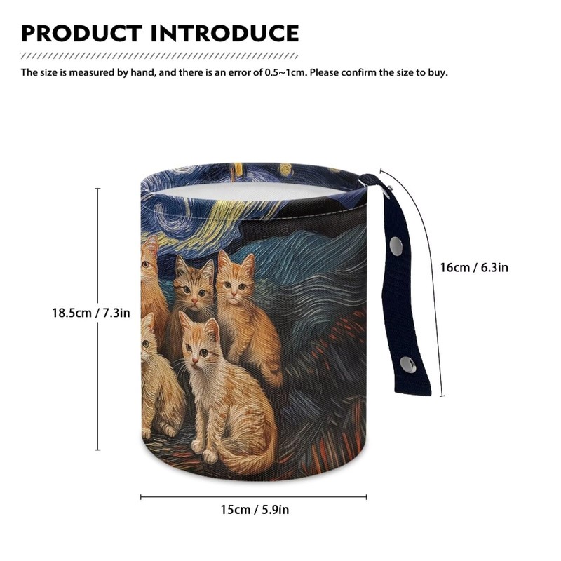 Darisoco Cat Van Gogh Car Trash Bag Hanging, Car Rubbish
