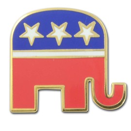 Republican Elephant Lapel Pin by StockPins – Perfect Election Day Gift, Handcrafted Enamel Pin for Jackets, Hats, and Backpacks 10-Pack