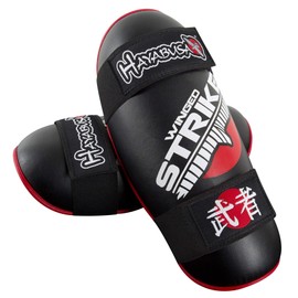 Hayabusa Winged Strike Competition Karate Shin Guards - Black, Large