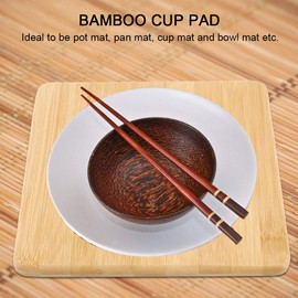 Bamboo Trivet Mat, Wood Hot Pads Square Heat Resistant Trivet Pads Non-slip Kitchen Trivet Mat Countertop Protector for Hot Dishes, Pot, Bowl, Teapot