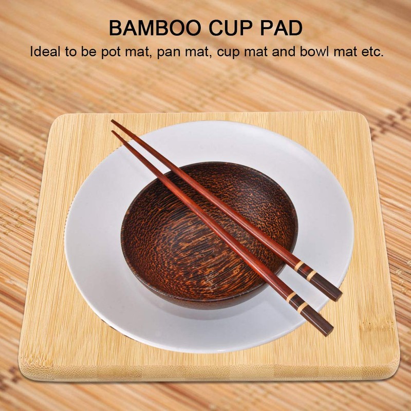 Bamboo Trivet Mat, Wood Hot Pads Square Heat Resistant Trivet