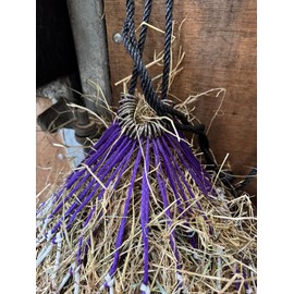 Dual Tone Spiral Haynet for Horse Durable Long Lasting Yard Feeding Bag Large (Purple/White)