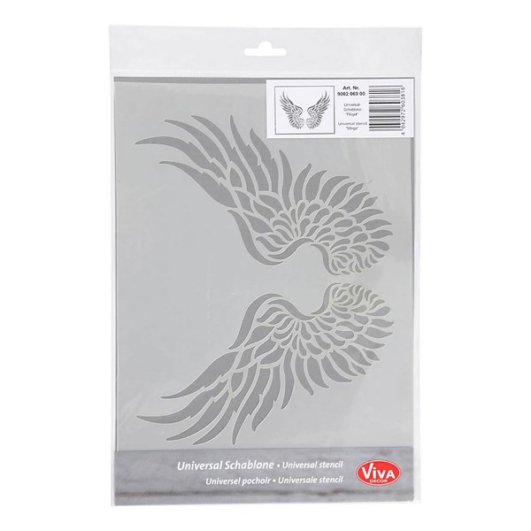 Viva Decor Universal Stencil 8.27 x 11.69-inch Wings, Acrylic Multicoloured,