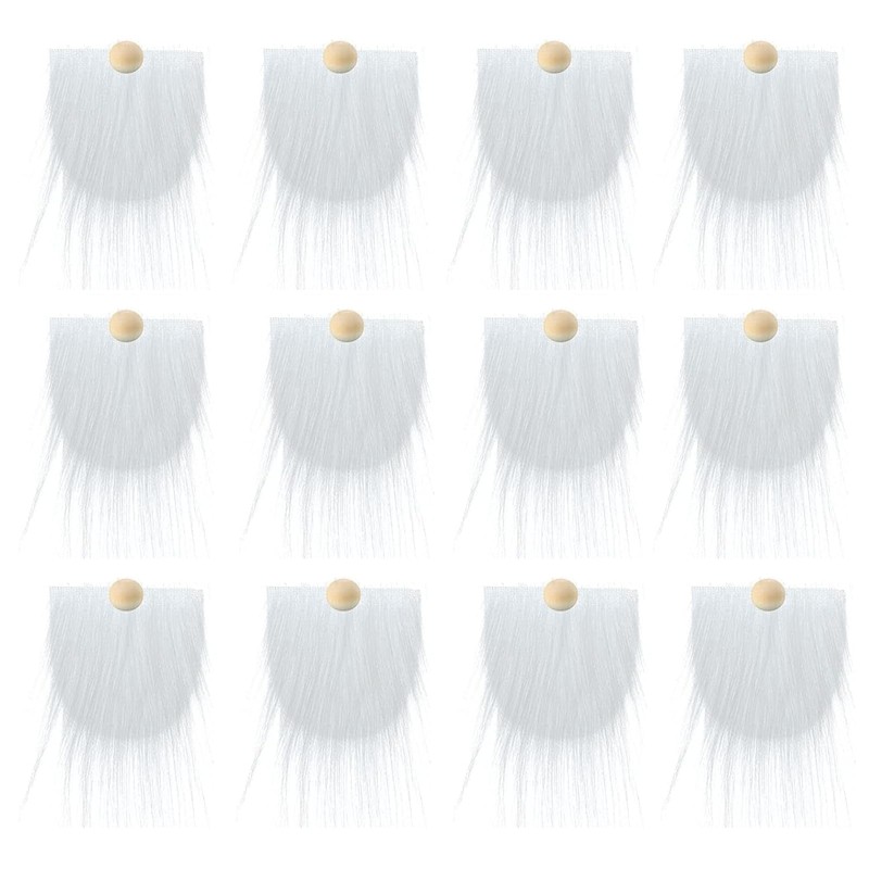 12pcs Pre Cut Gnome Beards for Easter Crafts,Faux Fur Fabric