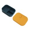 Silicone Bento Lunch Box Rectangle Leakproof 3 Compartment Divided Food