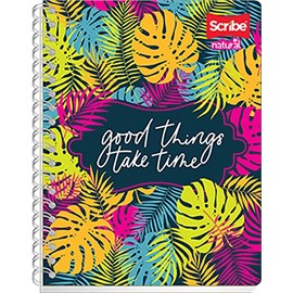 Scribe, Natural, Cuaderno Profesional, Pasta Semi Rígida, Espiral Doble, Raya, 100 hojas, Diseños aleatorios                                          