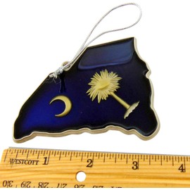 South Carolina Ornament Palmetto Flag State Shape Christmas Decoration