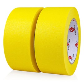 BOMEI PACK Yellow Painters Tape 2 inch Wide, 2 Pack Paint Yellow Masking Tape 2 inch x 55 Yards for Painting, Labeling, DIY Crafting, Decoration and School Projects