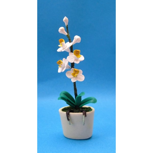 CREAL SàRL Mini Elegant Orchid in Flower Pot Dollhouse Decoration