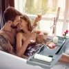 Premium Bamboo Bathtub Caddy Tray - Bath Tray - Bath