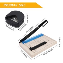 Paper Cutter, 12" Guillotine Paper Cutter with Corner Rounder, Paper Trimmer 15 Sheets Capacity, Paper Cutting Board with Safety Guard, Perfect for Photos,Cardstock,Cardboard,Vinyl,Crafts