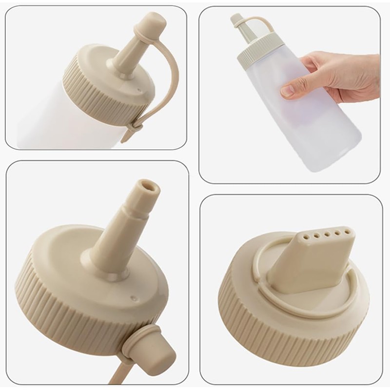 Sunch Craft 3 Pcs Condiment Squeeze Bottle 350ML/11.8OZ Ketchup Salad