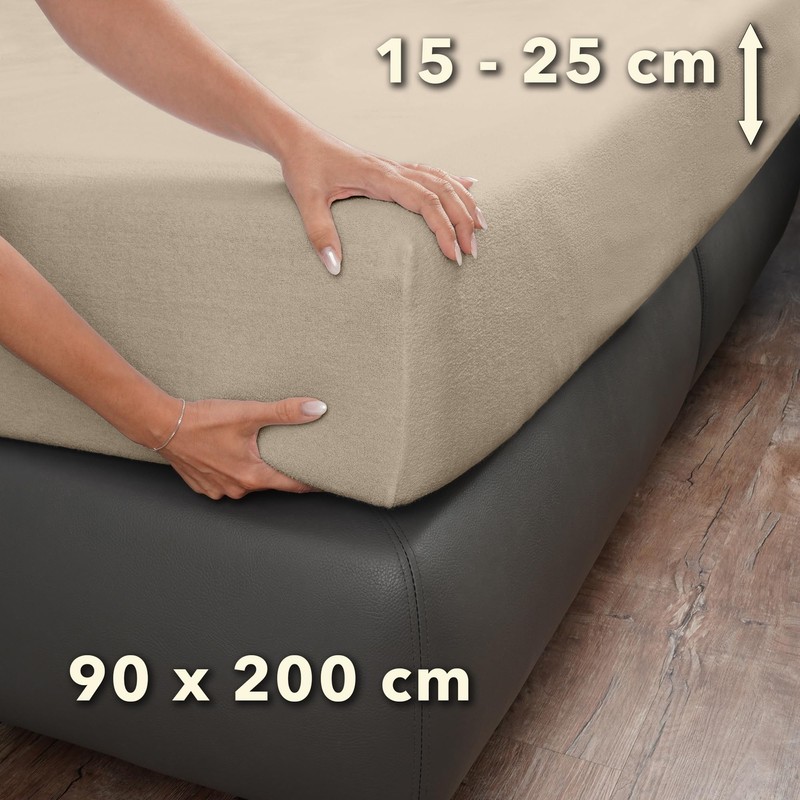 STUDIO Basic Terry Fitted Sheet 90 x 200 cm, Cotton